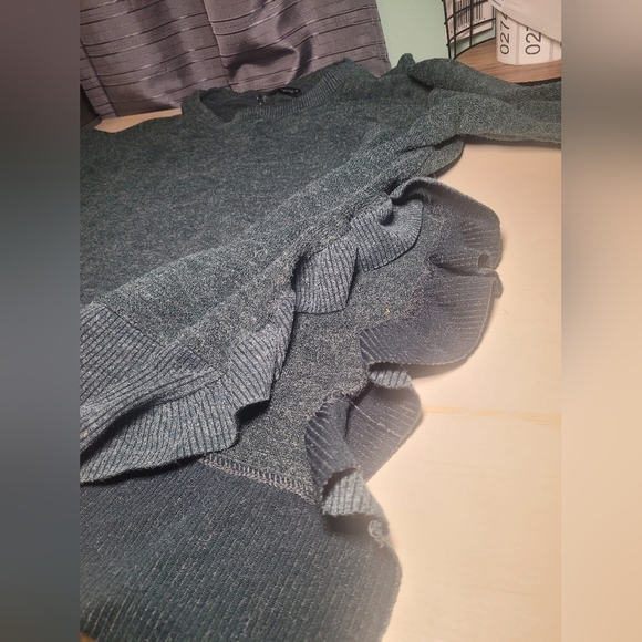 Zara woman's basic collection green medium sweater - Picture 9 of 12